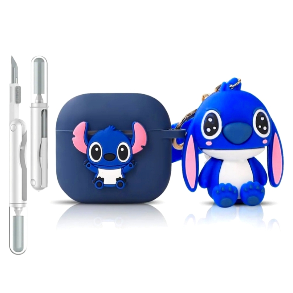 Apple Airpods 4 Stitch silicone case/cleaning pen/clip on keychain